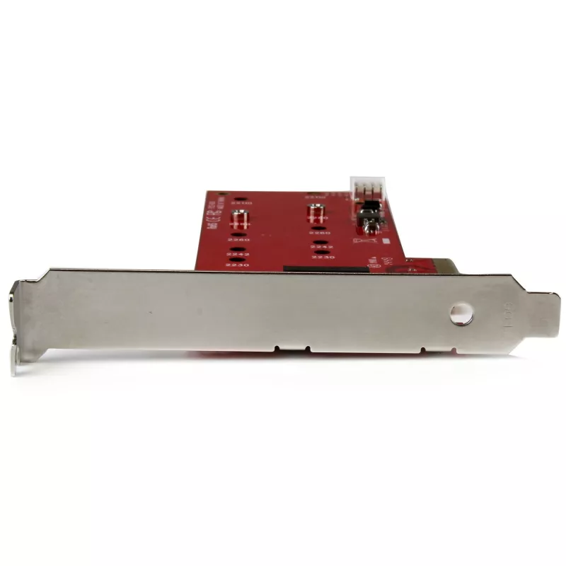 StarTech.com 2x M.2 SATA SSD valdiklio plokštė - PCIe, M.2, pilno aukščio / žemo profilio, PCI 2.0, raudona, CE, FCC, TAA
