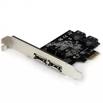 StarTech.com 2 prievadų PCI Express SATA 6 Gbps eSATA valdiklio plokštė – dviejų prievadų PCIe SATA III plokštė – 2 vidiniai / 2 išoriniai