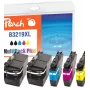 Peach Combi Pack Plus, suderinamas su Brother LC-3219XL, didelės talpos, juoda, žalsvai mėlyna, rausvai raudona, geltona, 62 ml, 15 ml, 5 vnt., komplektas