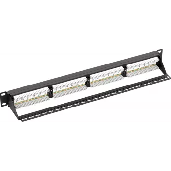 Microconnect PP-004 skydinė panelė 1U, 24 prievadai, Cat6, juoda