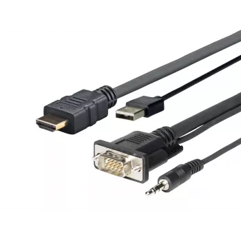 Kombinuotas kabelis HDMI USB VGA Audio Vivolink PROHDMIMVGA2