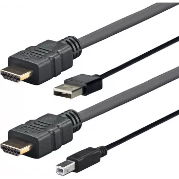 Vivolink PROHDMIUSBAB5AMP kombinuotas HDMI + USB kabelis 5 m, HDMI + USB-A / HDMI + USB-B, juodas
