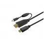 Vivolink PROUSBCHDMIUSBB10 USB 3.2 Gen 1 kabelis 10 m USB-C – HDMI + USB-B, juodas