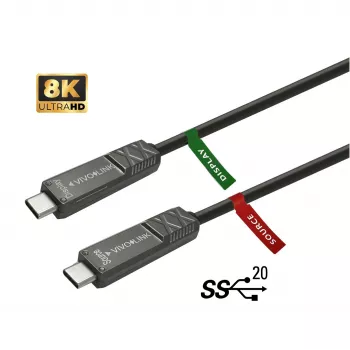 Vivolink PROUSBCMM15OP USB-C laidas USB 3.2 Gen 2 (3.1 Gen 2) 15 m, USB-C, juodas