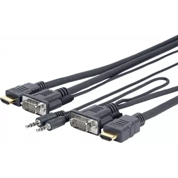 Vivolink PROVGAHDMIFLY3 vaizdo kabelio adapteris 3 m VGA (D-Sub) + 3,5 mm HDMI A tipo (standartinis) juodas