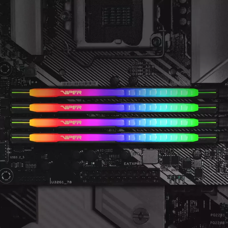 DDR4 atminties rinkinys PATRIOT Viper Steel RGB 16 GB (2x8 GB) 3600 MHz 288-pin DIMM 1.35V