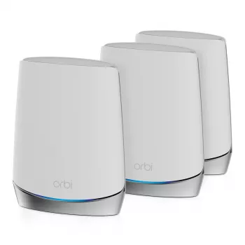 NETGEAR Orbi RBK753 AX4200 WiFi 6 tinklo sistema, trijų juostų (2.4 GHz / 5 GHz / 5 GHz), Wi-Fi 6 (802.11ax), balta, 7 vidiniai