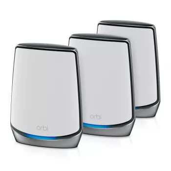 NETGEAR Orbi RBK853 AX6000 WiFi 6 tinklo sistema, trijų juostų (2,4 GHz / 5 GHz / 5 GHz), pilka