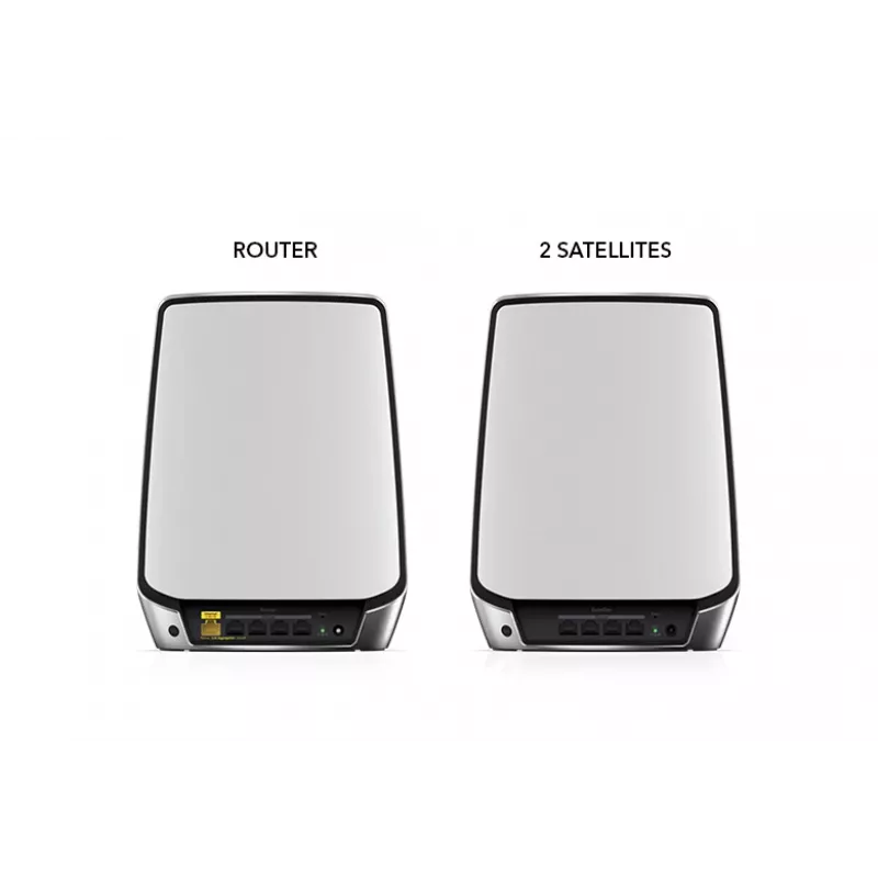 NETGEAR Orbi RBK853 AX6000 WiFi 6 tinklo sistema, trijų juostų (2,4 GHz / 5 GHz / 5 GHz), pilka