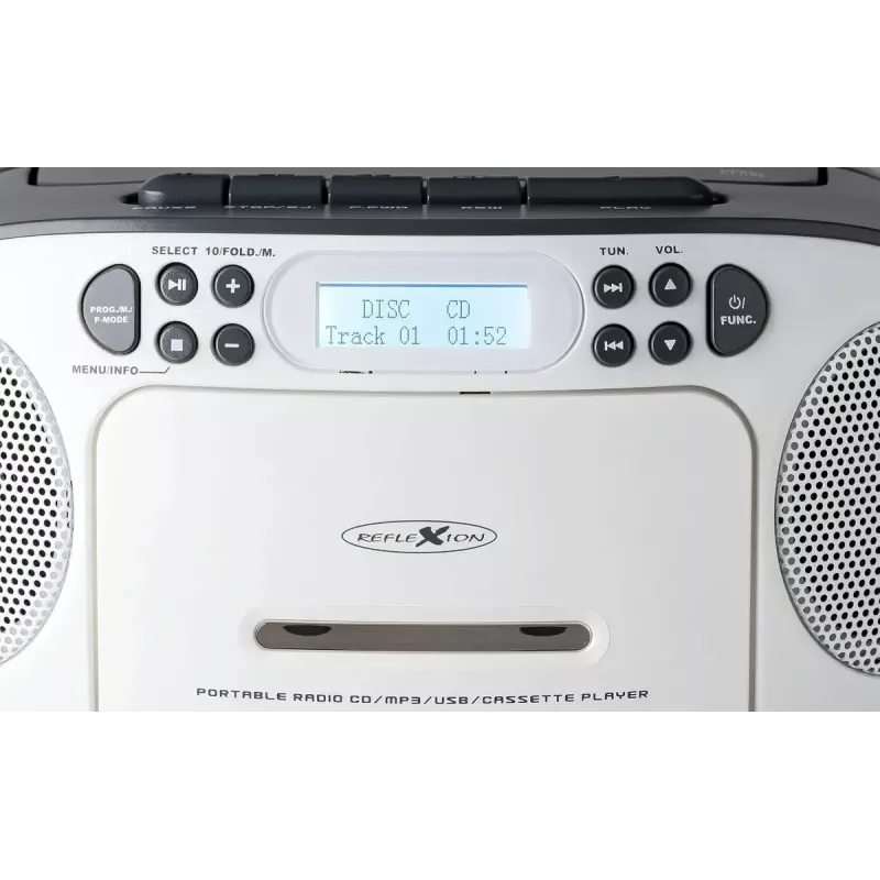 Nešiojamas muzikos centras Reflexion RCR2260DAB balta/pilka su DAB+/FM imtuvu ir CD grotuvu