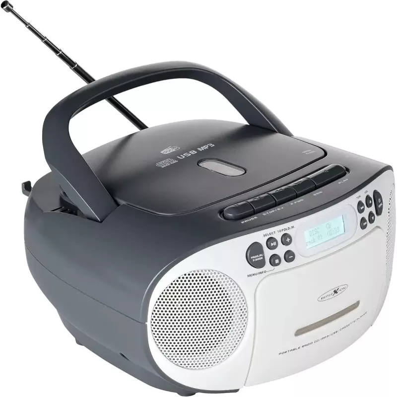 Nešiojamas muzikos centras Reflexion RCR2260DAB balta/pilka su DAB+/FM imtuvu ir CD grotuvu