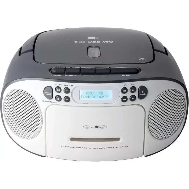 Nešiojamas muzikos centras Reflexion RCR2260DAB balta/pilka su DAB+/FM imtuvu ir CD grotuvu