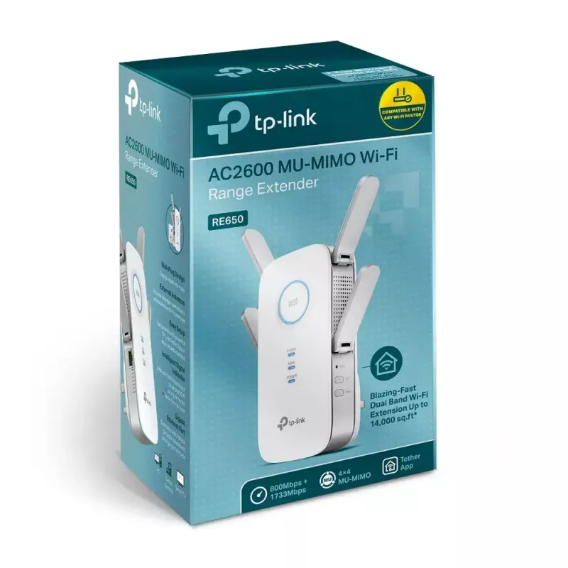 Tinklo stiprintuvas TP-Link AC2600 Wi-Fi diapazono plėtiklis