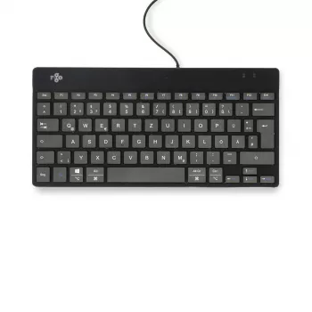 Ergonominė klaviatūra R-Go Compact Break, kompaktiška su pertraukų programine įranga, QWERTZ (DE), laidinė, juoda