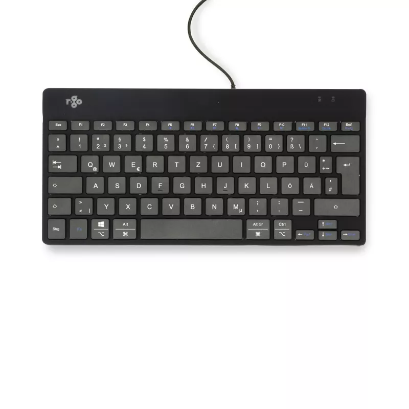 Ergonominė klaviatūra R-Go Compact Break, kompaktiška su pertraukų programine įranga, QWERTZ (DE), laidinė, juoda