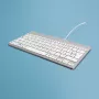 R-Go Tools ergonominė klaviatūra R-Go Compact Break, kompaktiška klaviatūra su pertraukų programine įranga, QWERTZ (DE), laidinė, balta
