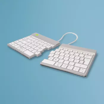 Ergonominė klaviatūra R-Go Split Break su pertraukų programine įranga, išskirta klaviatūra, QWERTZ (DE), Bluetooth, balta