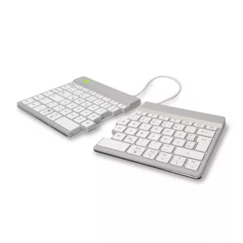 Ergonominė klaviatūra R-Go Split Break su pertraukų programine įranga, išskirta klaviatūra, QWERTZ (DE), Bluetooth, balta