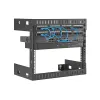 StarTech.com 8U 19 colių sieninis tinklo stovas - 12 colių gylio 2 stulpų atviras rėmas serverio patalpai, duomenų/AV/IT/kompiuterių įrangai/pataisų skydui su narvelinėmis veržlėmis ir varžtais, talpa 135 svarai, juodas (RK812WALLO)