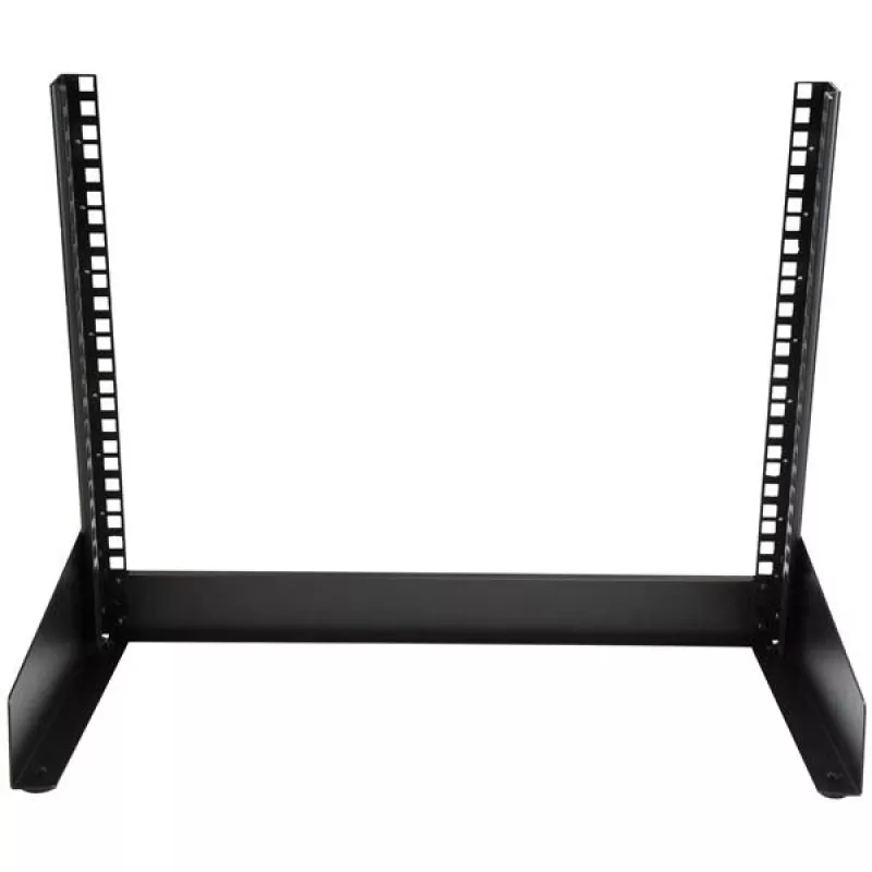 StarTech.com 2 stulpų 8U darbastalio serverio stovas, mažas atviras rėmas 19 colių kompiuterių stovas, kompaktiškas tinklo stovas AV / studijos / duomenų / IT įrangai - laisvai pastatomas dviejų stulpų namų / biuro stovas