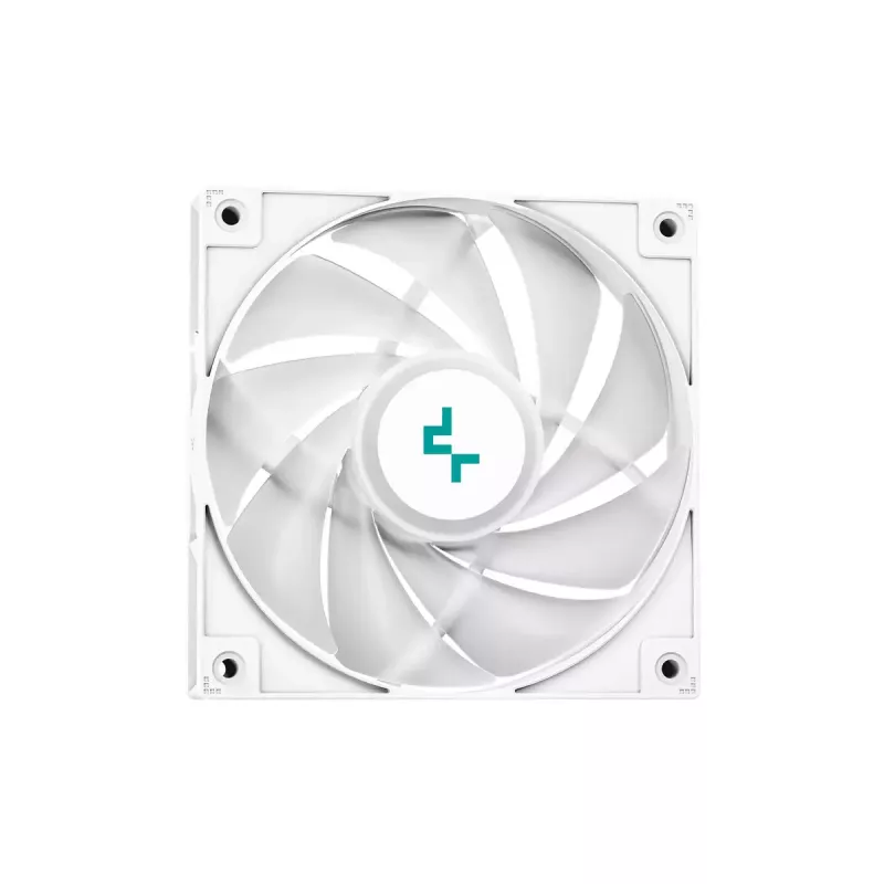 Vandens aušintuvas DeepCool LE520 WH — 120 mm ventiliatorius, 220 W TDP, baltas, palaiko LGA 1150/1151/1155/1200/1700 ir AM4/AM5