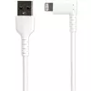 StarTech.com 2 m USB A į Lightning laidas, baltas, 90° stačiu kampu, armuotas aramidiniu pluoštu, Apple MFi sertifikuotas
