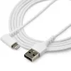 StarTech.com 2 m USB A į Lightning laidas, baltas, 90° stačiu kampu, armuotas aramidiniu pluoštu, Apple MFi sertifikuotas