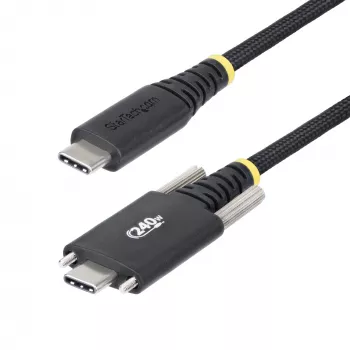 StarTech.com 2 m USB-C įkrovimo laidas su šoniniais fiksavimo varžtais, 240W (5A) PD EPR, dviejų sluoksnių silikoninis/pintas apvalkalas, USB 2.0, USB-IF sertifikuotas