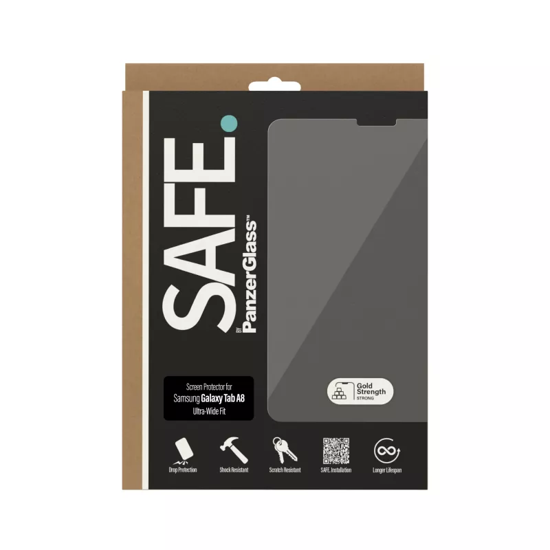 Apsauginis stiklas PanzerGlass SAFE. Samsung Galaxy Tab A8 Ultra-Wide Fit grūdintas stiklas