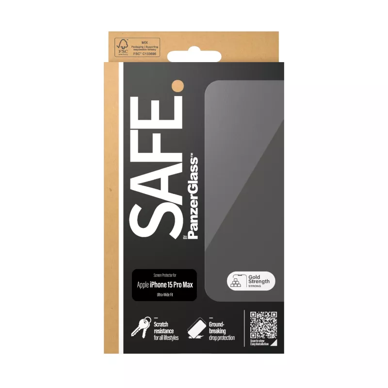 PanzerGlass SAFE. by ® Ekrano apsauginis stiklas iPhone 15 Pro Max | Ultra-Wide Fit