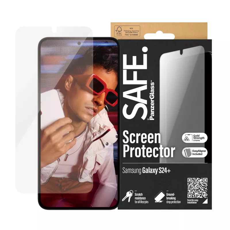 Apsauginis ekrano stiklas PanzerGlass SAFE Samsung Galaxy S24+ Ultra-Wide Fit su EasyAligner