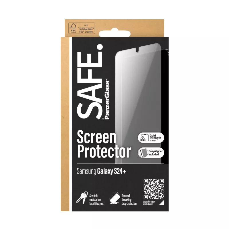 Apsauginis ekrano stiklas PanzerGlass SAFE Samsung Galaxy S24+ Ultra-Wide Fit su EasyAligner