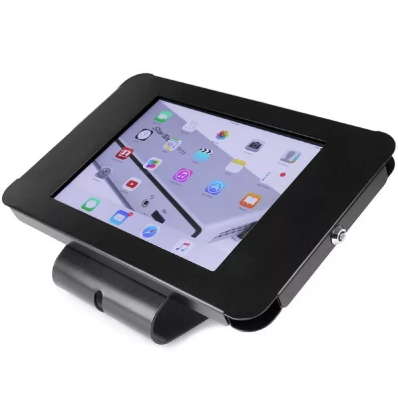 StarTech.com Secure Tablet Stovas – Tvirtinamas prie stalo ar sienos, juodas, 24,6 cm (9,7 colio), 9,7 colio iPad, plienas, 1,3 cm, Raktas