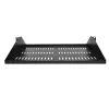 StarTech.com 2U serverio lentyna, centre montuojama vėdinama konsolinė padėkla 19 inch tinklo įrangos stovui, tvirto plieno, 200 kg talpa, 14 inch gylio, juoda