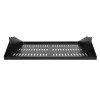 StarTech.com 2U serverio lentyna, centre montuojama vėdinama konsolinė padėkla 19 inch tinklo įrangos stovui, tvirto plieno, 200 kg talpa, 14 inch gylio, juoda