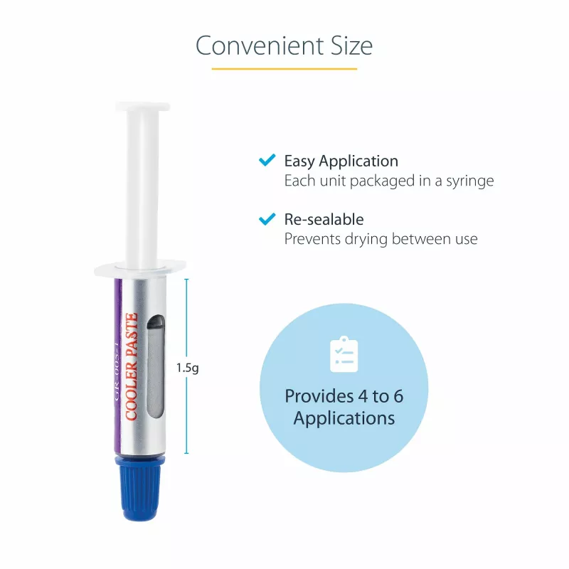 StarTech.com SILVGREASE1 termopasta, 1,5 g švirkštas, metalo oksidų junginys