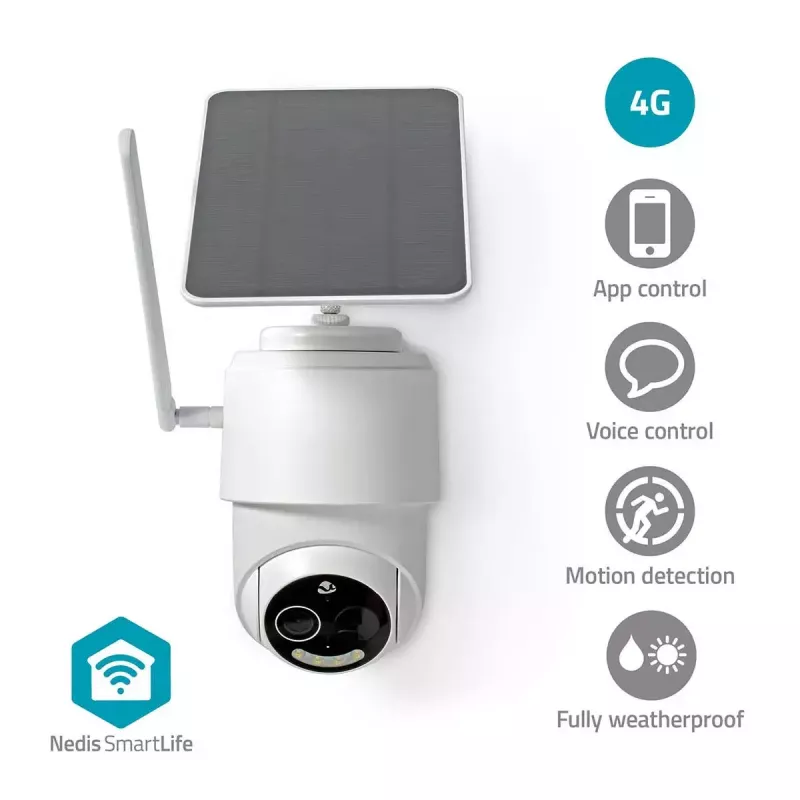 IP stebėjimo kamera Nedis SIMCBO50WT, Full HD, PTZ, 4G LTE, su saulės baterija