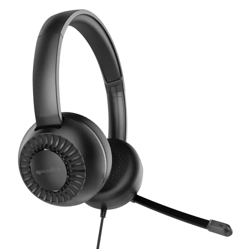 Speedlink METIS stereo biuro ausinės, 3,5 mm kištukas su Y adapteriu, juodos