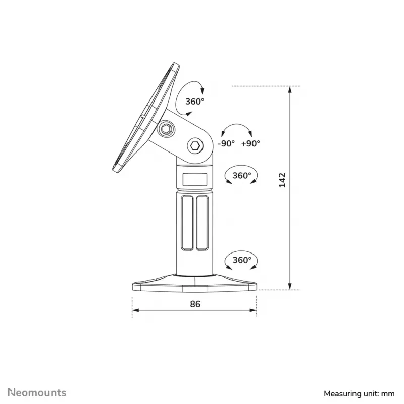 Neomounts SPEAKER-W100BLACK garsiakalbių laikiklis - universalus - pilnas judesys
