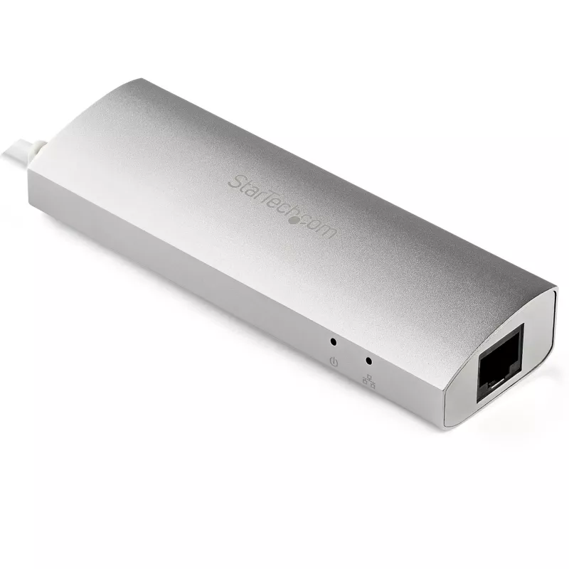 StarTech.com 3 prievadų nešiojamas USB 3.0 šakotuvas su Gigabit Ethernet – įmontuotu kabeliu