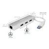 StarTech.com 3 prievadų nešiojamas USB 3.0 šakotuvas su Gigabit Ethernet – įmontuotu kabeliu