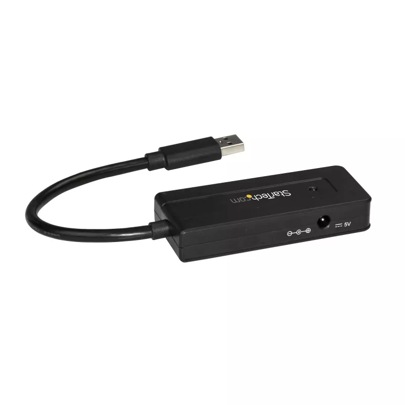 StarTech.com 4 prievadų USB 3.0 šakotuvas (SuperSpeed 5Gbps) su greituoju įkrovimu – nešiojamas USB 3.2 Gen1 Type-A nešiojamojo / stalinio kompiuterio šakotuvas – USB magistralės maitinimas arba išorinis maitinimas dideliam našumui – mini / kompaktiškas
