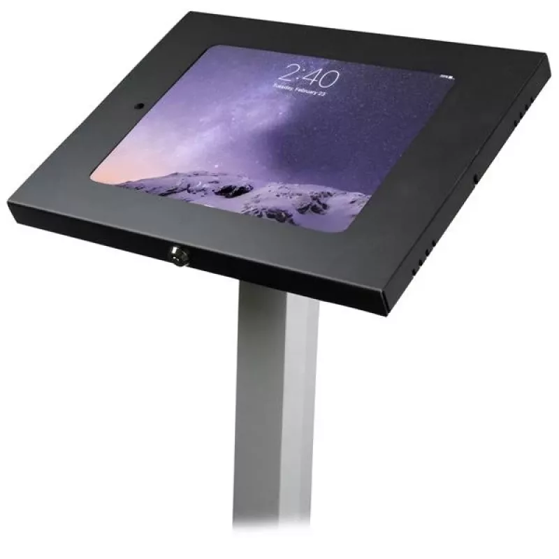 StarTech.com Apsauginis stovas planšetei ant grindų - apsauga nuo vagystės, juodas, sidabrinis, planšetė, multimedijos stovas, aliuminis, plastikas, plienas, 1.5 kg, 24.6 cm (9.7 colio)