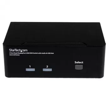 StarTech.com 2 prievadų dvigubo DisplayPort USB KVM jungiklis su garsu ir USB 2.0 šakotuvu