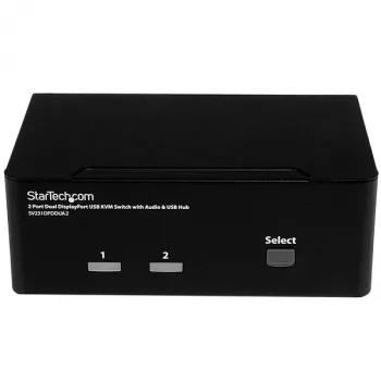 StarTech.com 2 prievadų DisplayPort dviejų monitorių KVM jungiklis - 4K 60Hz