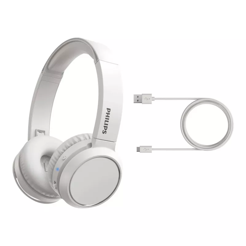 Philips 4000 serijos TAH4205WT/00 belaidės ausinės ant ausų, USB-C, Bluetooth, balta