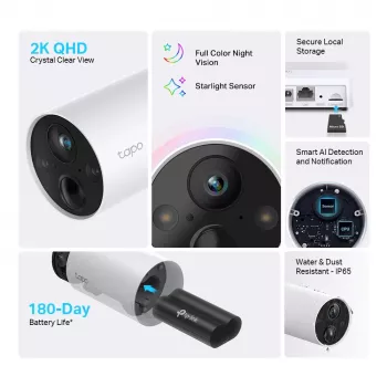 TP-Link Tapo C420S1 belaidė apsaugos kamera 2K QHD, IP65, baterija
