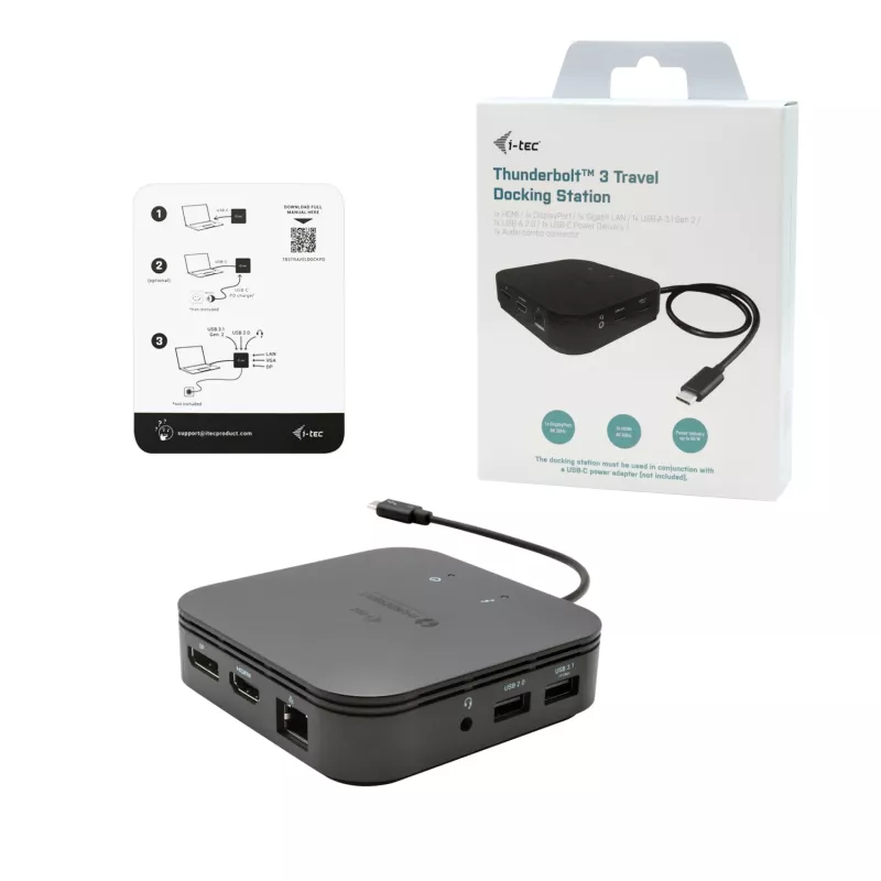 i-tec Thunderbolt 3 kelioninis dokas Dual 4K ekranas + Power Delivery 60W