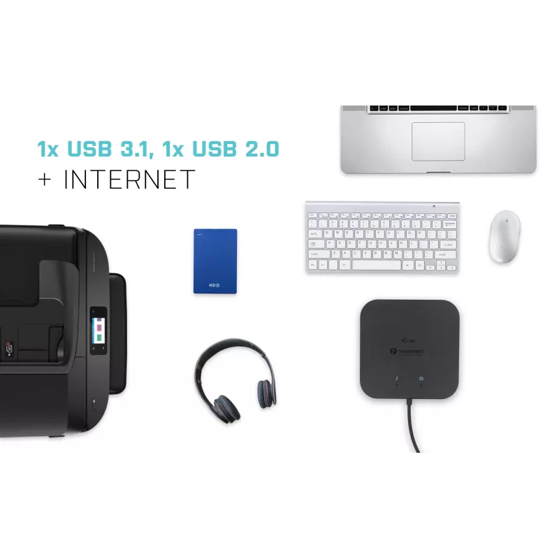 i-tec Thunderbolt 3 kelioninis dokas Dual 4K ekranas + Power Delivery 60W