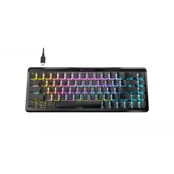 Turtle Beach Vulcan II Mini Air TBK-3101-02-DE žaidimų klaviatūra, vokiškas išdėstymas (QWERTZ), TITAN II Optical Red linijiniai jungikliai, juoda